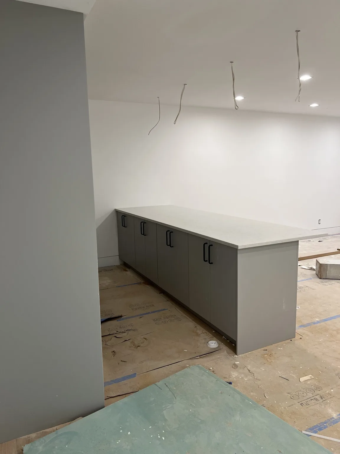 Grey Base Cabinet Installation