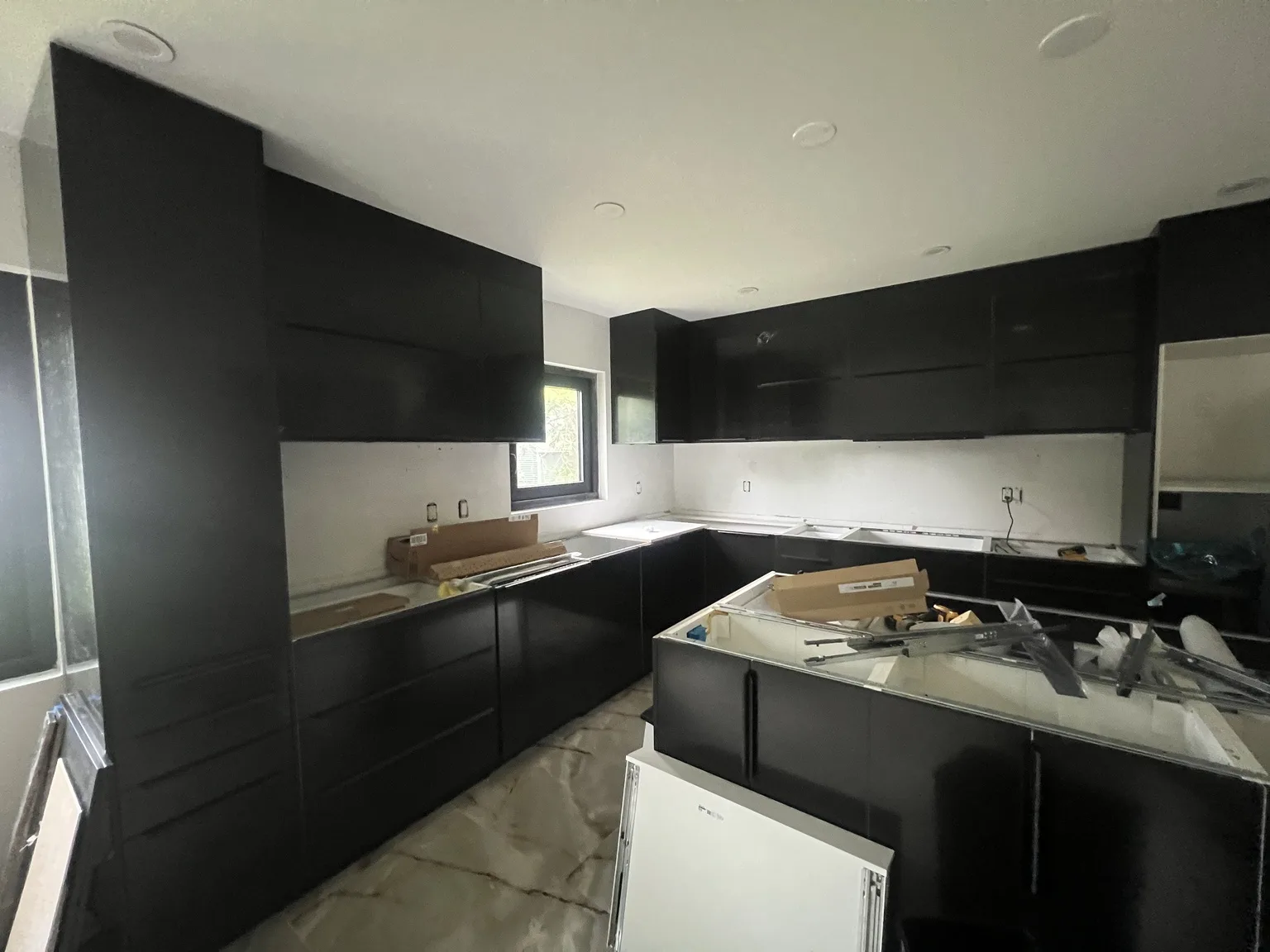 IKEA kitchen installation near DUMBO, NY — Modern Black Cabinet Kitchen