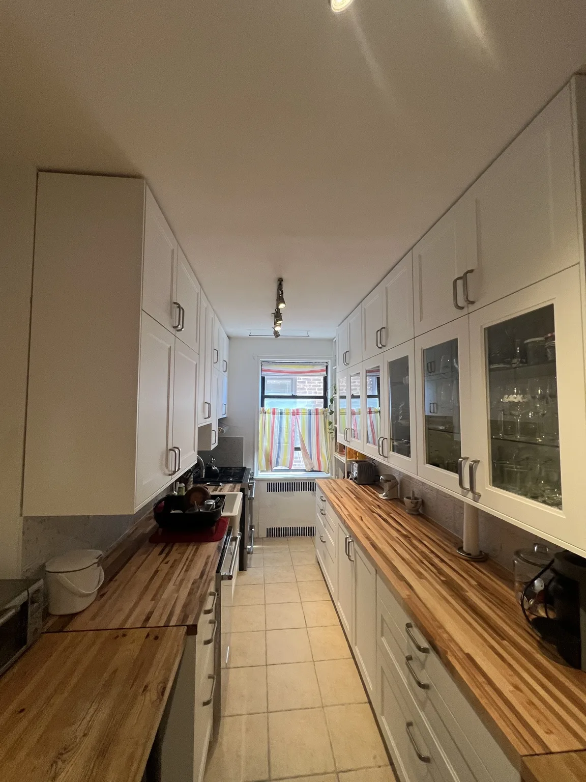IKEA kitchen installation near Flatbush, NY — White Shaker Galley Kitchen