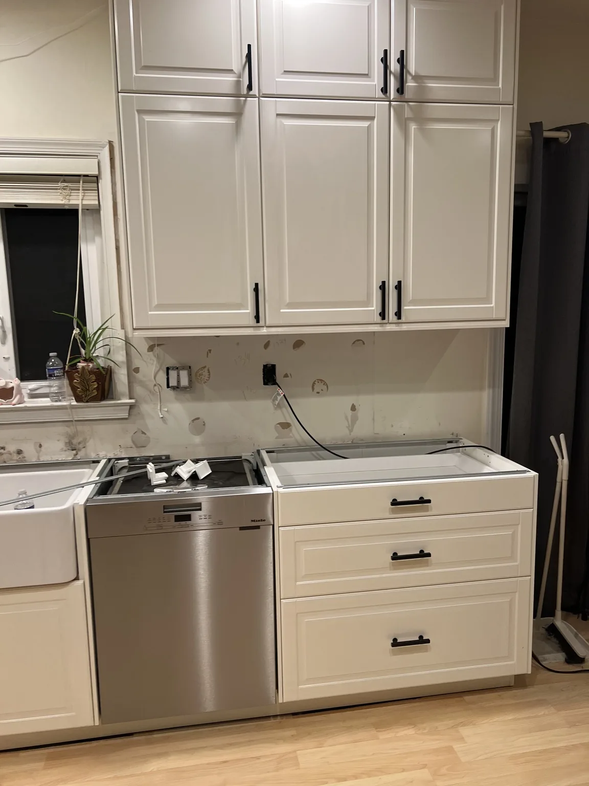 IKEA kitchen installation near Hell's Kitchen, NY — White Shaker U-Shaped Kitchen