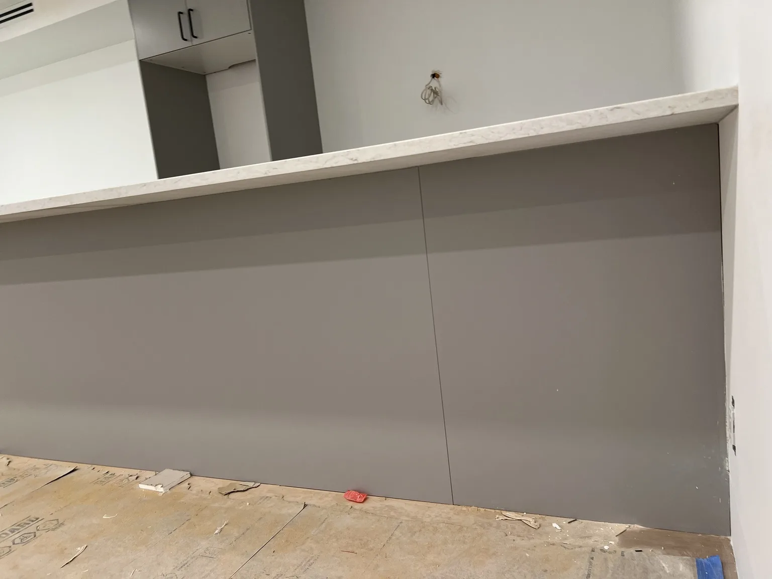 IKEA kitchen installation near Bed-Stuy, NY — Grey Base Cabinet Installation
