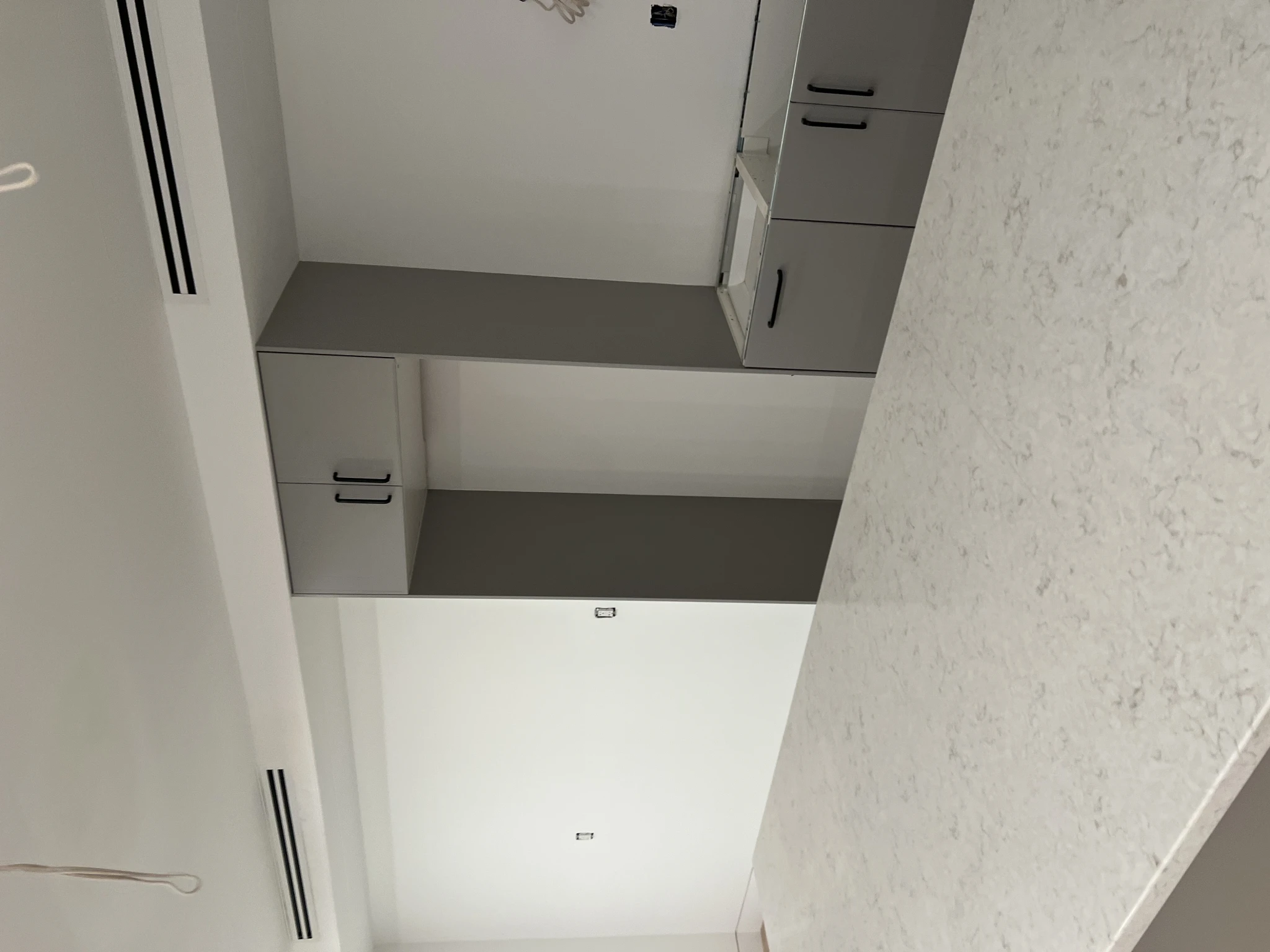 Grey Matte Kitchen with Quartz Island — photo 1