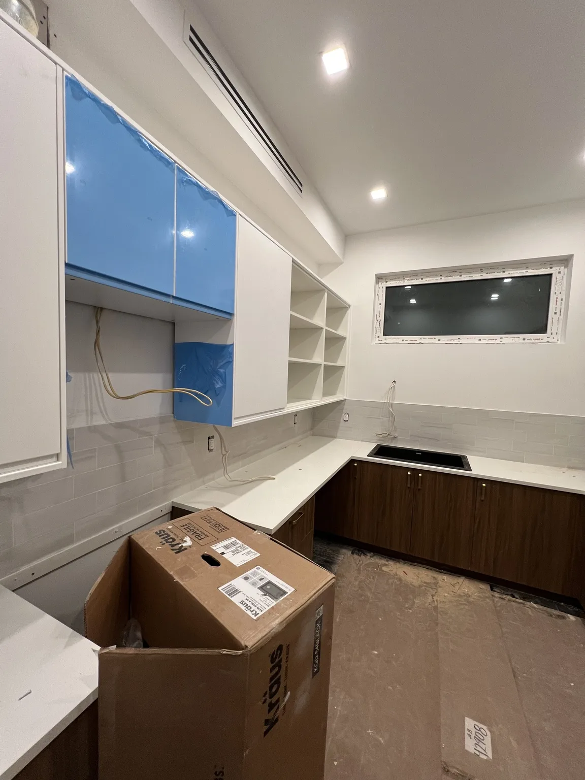 IKEA kitchen installation near SoHo, NY — Grey Flat-Panel Modern Kitchen