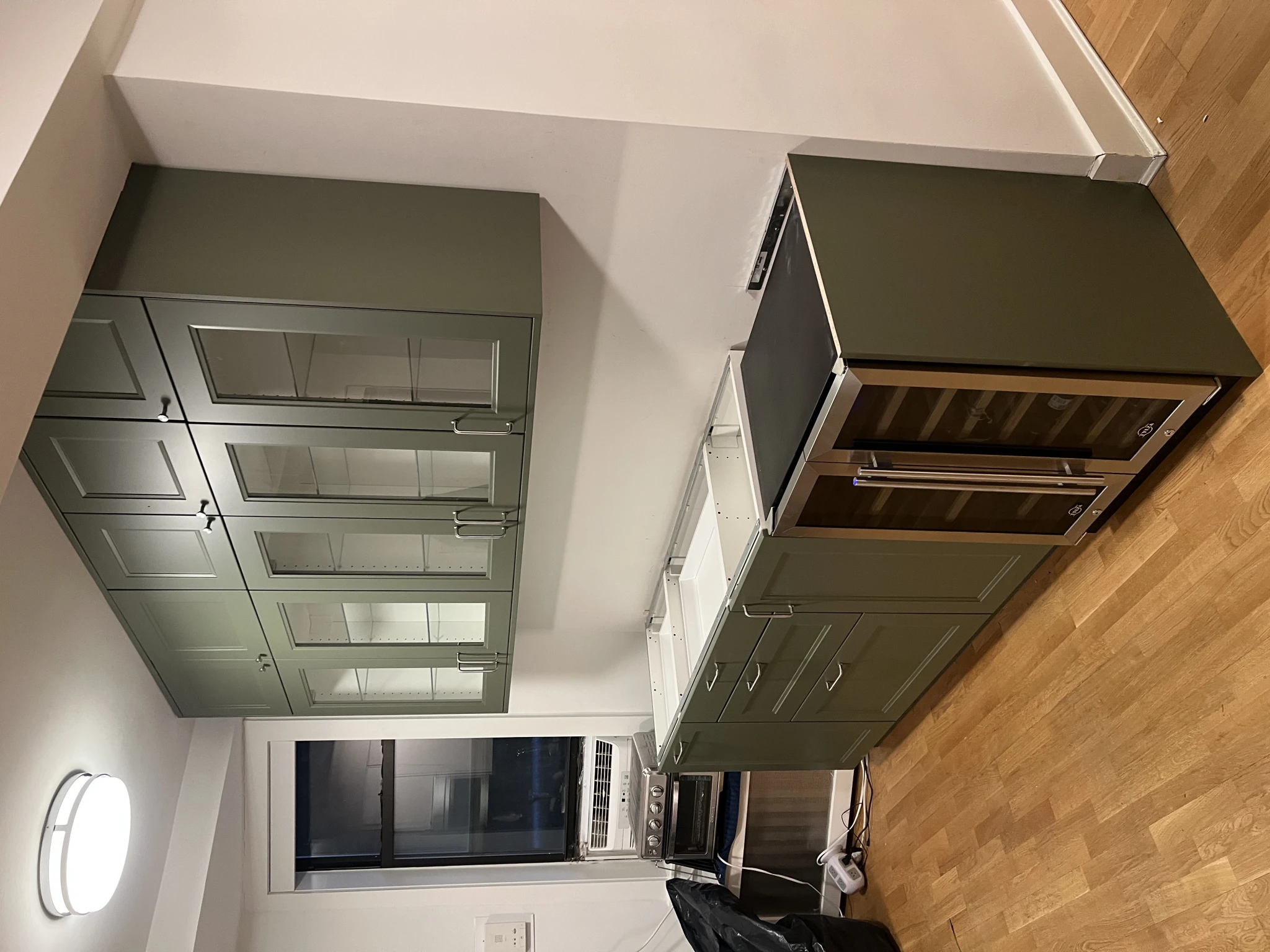 Sage Green Kitchen with Wine Cooler — photo 1